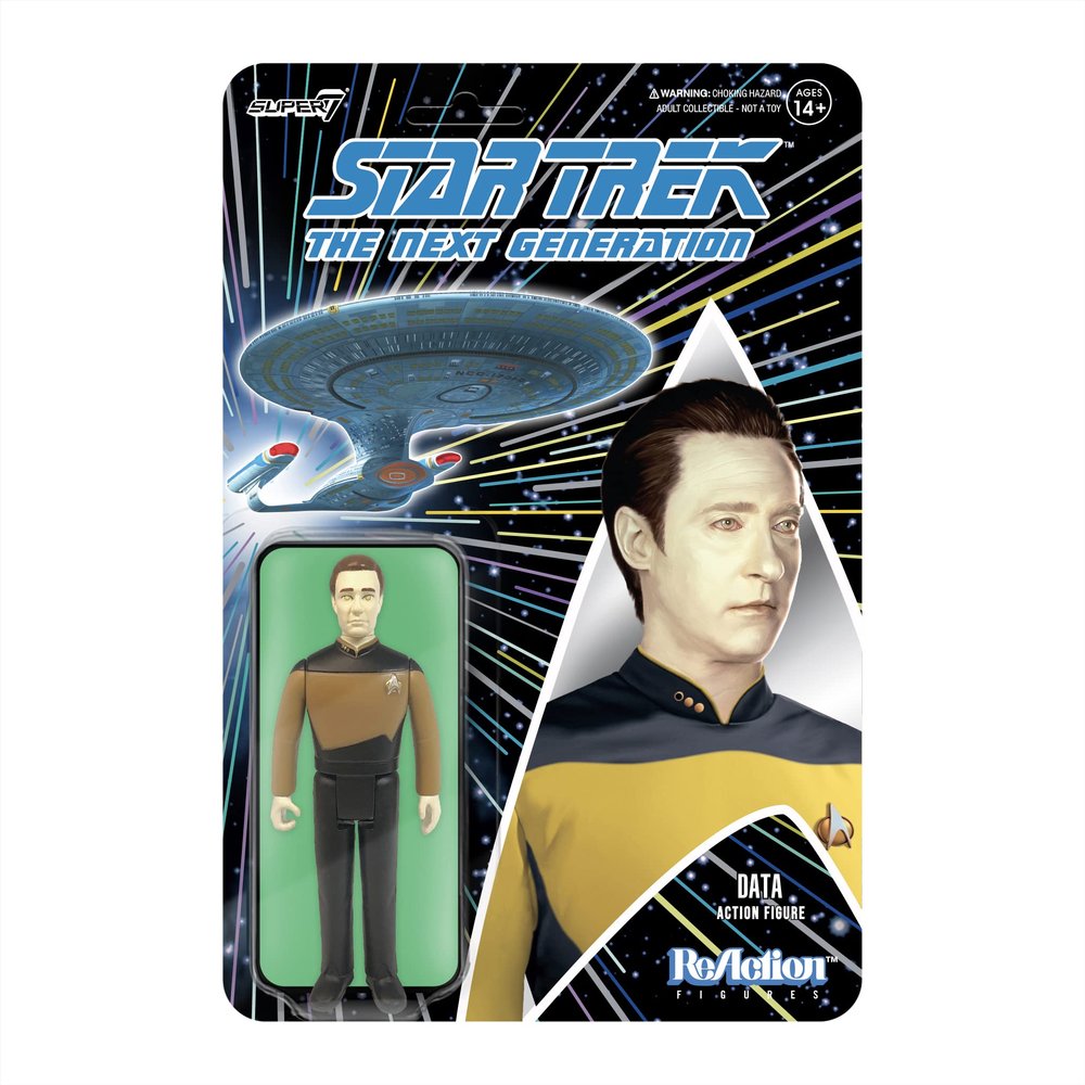 Super7 Star Trek: The Next Generation Data - 3.75" Star Trek Action Figure with Accessory Classic TV Show Collectibles and Retro Toys