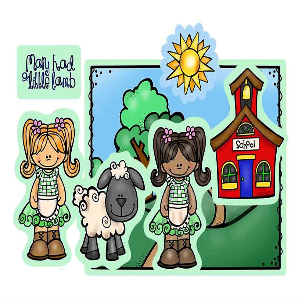 Mary Had A Little Lamb 7 Precut Felt Figures for Flannel/Felt Board Stories Nursery Rhymes Preschool