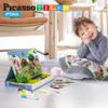 PicassoTiles 112 Piece Magnetic Mix & Match Animal Building Activity DIY Combination Puzzle Book Kid Toy Set Educational Playset STEM Learning, 20 FREE Unique Animals Creative Inspirational Idea Cards view 2