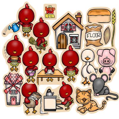 Little Red Hen Story Set Flannel/Felt Board Figures 19 Pieces PRECUT Plus Activity Pages Preschool Toddlers