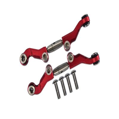 6pc Set Upgrades Aluminum+Stainless Steel Adjustable Front Steering Tie Rod LOSI 1/18 2WD Mini-T 2.0 LOS01015 RC Cars by GPM (red)