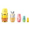 5 Pieces Handmade Russian Nesting Dolls Matryoshka Wooden Stacking Nested Cute Cartoon Animals Lion Pattern Nesting Dolls for Children Kids Christmas Toy Gift (Overalls Lion) view 1