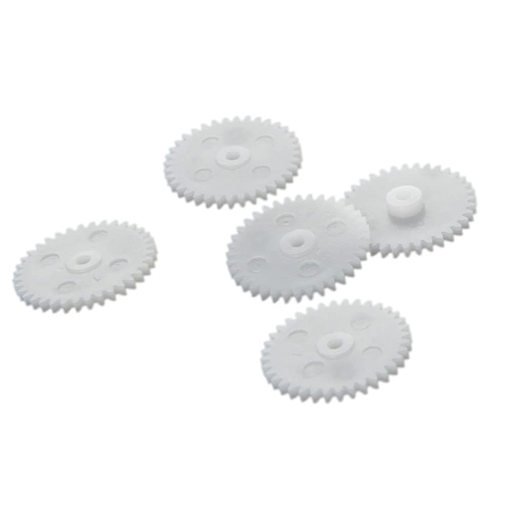 Aicosineg Plastic Gears White Reduction Gear Worm Gear Spindle for Aircraft Car Model DIY Kit 50 Teeth Model 50102A 30Pcs