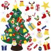 BYKITCHEN Felt Christmas Tree for Kids with 30pcs Detachable Ornaments, 3.3 FT DIY Felt Wall Christmas Tree for Toddlers, Wall Hanging Xmas Decorations Craft Kits view 1