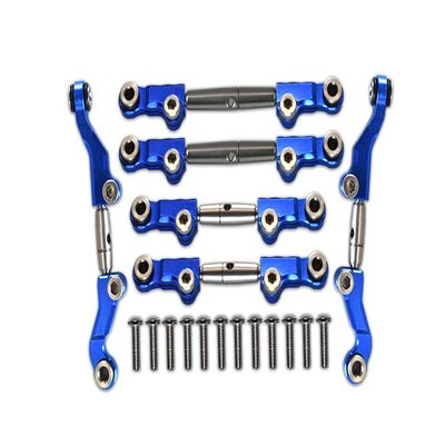 18pc Set Upgrades Aluminum+Stainless Steel Adjustable Tie Rods LOSI 1/18 2WD Mini-T 2.0 LOS0101 RC Cars by GPM (Blue)