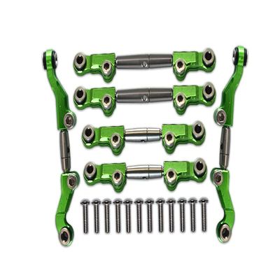 18pc Set Upgrades Aluminum+Stainless Steel Adjustable Tie Rods LOSI 1/18 2WD Mini-T 2.0 LOS0101 RC Cars by GPM (Green)