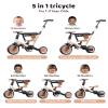 newyoo TR008 5 in 1 Toddler Tricycle with Push Handle for 1-3 Year Old Boys and Girls, Kids Push Trike with Safe Bar, Toddler Bike, Convert to Balance Bike, Birthday Gifts and Toys for Baby, Cream view 2