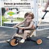 newyoo TR008 5 in 1 Toddler Tricycle with Push Handle for 1-3 Year Old Boys and Girls, Kids Push Trike with Safe Bar, Toddler Bike, Convert to Balance Bike, Birthday Gifts and Toys for Baby, Cream view 3