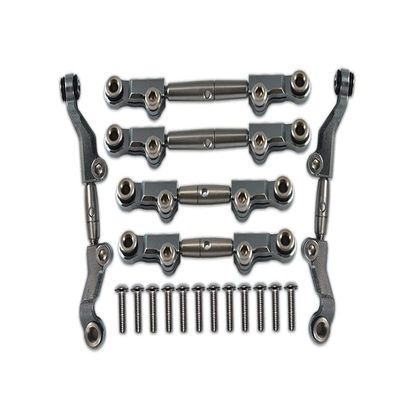 18pc Set Upgrades Aluminum+Stainless Steel Adjustable Tie Rods LOSI 1/18 2WD Mini-T 2.0 LOS0101 RC Cars by GPM (Gray)