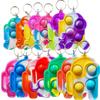 30 Packs Kids Christmas Valentine Party Favors and Classroom Students Gifts, Push Fidget Bubble Fidget Sensory Bulk Mini Pop Keychain,Boys Girls Holiday Camp Small Rainbow Activities Prizes view 1