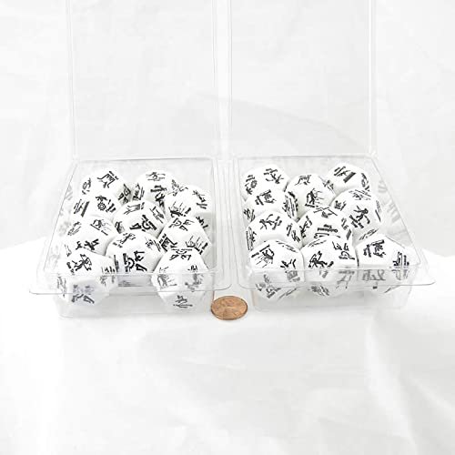 White Trap Dice with Black Traps 28mm (1.1 inch) D12 Set of 20 Wondertrail