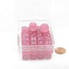 Pink Borealis Dice Luminary with Silver Pips 12mm (1/2in) D6 Set of 50 Wondertrail view 1