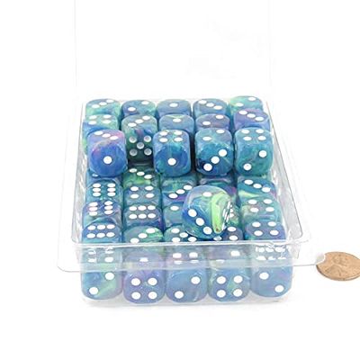 Waterlily Festive Dice with White Pips 16mm (5/8in) D6 Pack of 50 Wondertrail