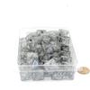 Light Smoke Borealis Dice Luminary with Silver Numbers D8 Aprox 16mm (5/8in) Pack of 50 Wondertrail view 1