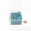 Teal Borealis Dice Luminary with Gold Pips 12mm (1/2in) D6 Set of 50 Wondertrail view 1