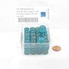 Teal Borealis Dice Luminary with Gold Pips 12mm (1/2in) D6 Set of 50 Wondertrail view 2