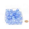 Sky Blue Borealis Dice Luminary with White Numbers D8 Aprox 16mm (5/8in) Pack of 50 Wondertrail view 1