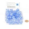 Sky Blue Borealis Dice Luminary with White Numbers D8 Aprox 16mm (5/8in) Pack of 50 Wondertrail view 2