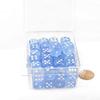 Sky Blue Borealis Dice Luminary with White Pips 12mm (1/2in) D6 Set of 50 Wondertrail view 1
