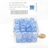 Sky Blue Borealis Dice Luminary with White Pips 12mm (1/2in) D6 Set of 50 Wondertrail view 2