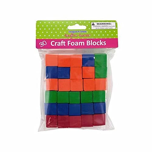 Foam Blocks 19mm Assorted Colors Set of 30 Pc