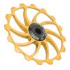 Keenso Derailleur Pulley, Aluminum Alloy Mountain Rear Derailleur Pulley 16T Derailleur Pully Bearing Wheel Guidess Wheel for Mountain Road (Gold) view 2