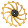 Keenso Derailleur Pulley, Aluminum Alloy Mountain Rear Derailleur Pulley 16T Derailleur Pully Bearing Wheel Guidess Wheel for Mountain Road (Gold) view 3