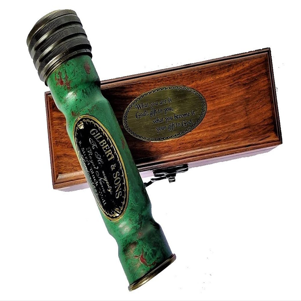 Castle Instruments Handmade Heavy Brass Working 6 Inches Kaleidoscope with Beautiful Patina Work, Best Birthday Gift for Children