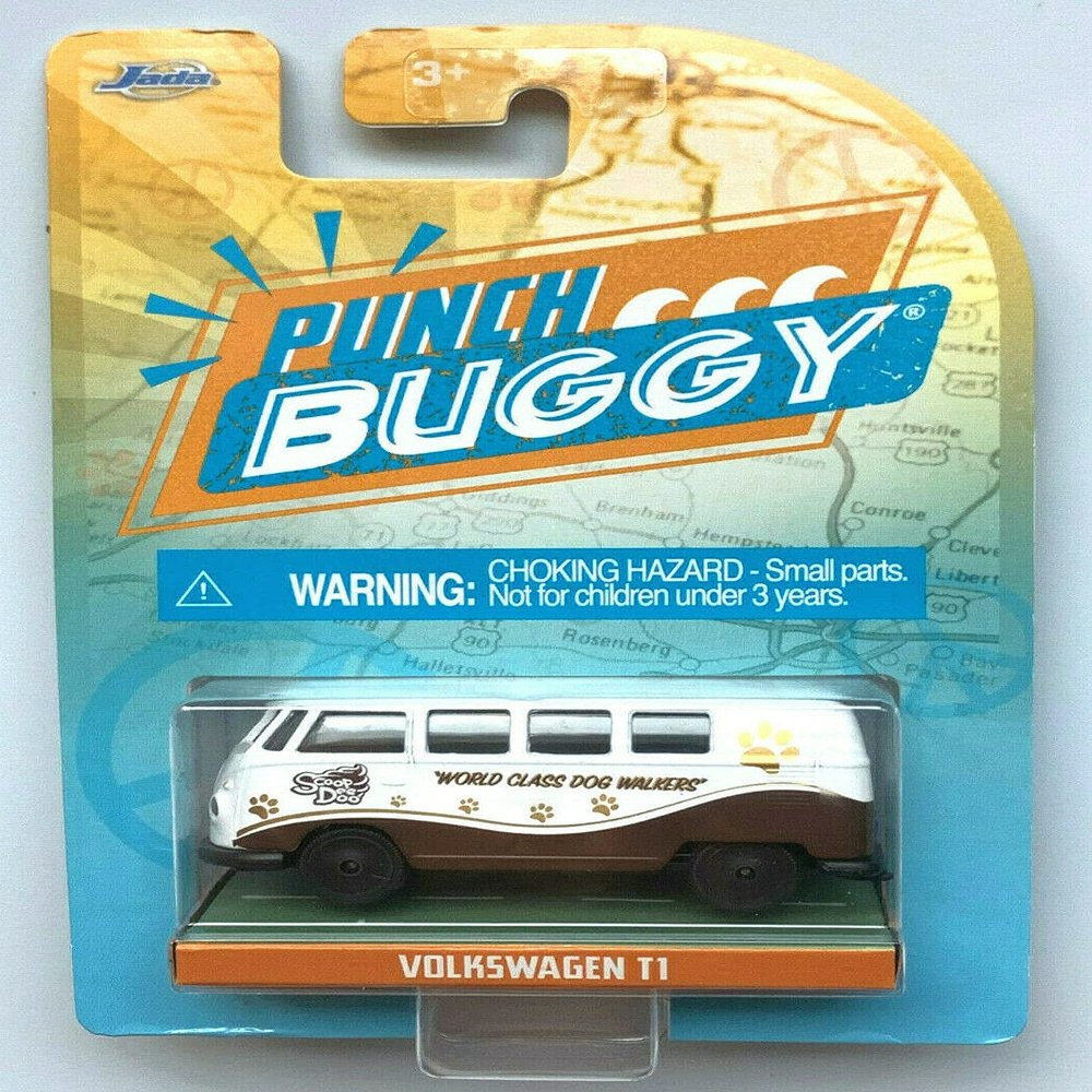 DieCast Jada Punch Buggy Slug Bug 1:64 Scale - Volkswagens T1 Bus [White/Brown]