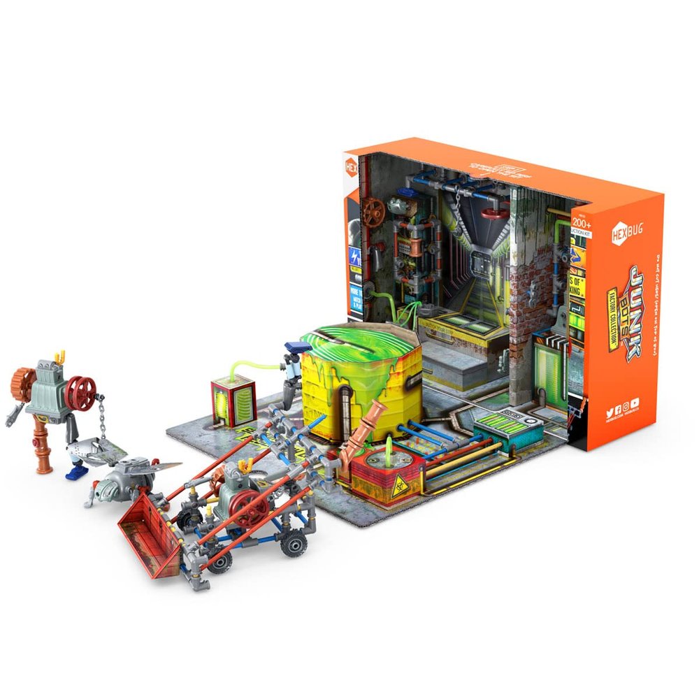 HEXBUG JUNKBOTS Small Factory Habitat Power Sub Station, Surprise Toy Playset, Build and LOL with Boys and Girls, Toys for Kids, 200+ Pieces of Action Construction Figures, for Ages 5 and Up