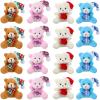 12 Pieces Christmas Mini Bear Bulk 3.15 Inch Soft Plush Stuffed Animal Toy Xmas Tree Cute Ornaments Plush Bear Keychain Gift for Birthday Present Box Wedding Party Favors Award Decor(Christmas Style) view 1