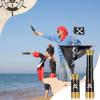 2 Pieces Plastic Pirate Telescope Toy Portable Adjustable Mini Retro Telescope Mini Plastic Pirate Captain Monocular Telescopes Toy for Party Favor Supplies, Bronze and Black view 4