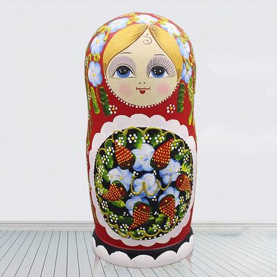 15-Piece Russian Nesting Dollsdoll Souvenir Cute Matryoshka Painting Craft Nesting Doll Hand-Painted Pattern Creative Gift (Color : A)
