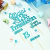 13th Cake Decorations - Official 13 I'm a Teen Cake Topper with 24 Pack Cupcake Toppers Teal Blue Glitter for Teenager Girls Thirteen Birthday Party Supplies view 4