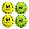 PHINIX 11 Inch Foam Softball 4 Pack (Yellow and Green) view 1