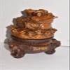 8.5" Beautiful Oriental 3 Legged Lucky Toad Money Frog with Coins and Ingots on a Rotating Ornate Elephant Base view 1