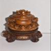 8.5" Beautiful Oriental 3 Legged Lucky Toad Money Frog with Coins and Ingots on a Rotating Ornate Elephant Base view 3