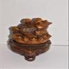 8.5" Beautiful Oriental 3 Legged Lucky Toad Money Frog with Coins and Ingots on a Rotating Ornate Elephant Base view 4
