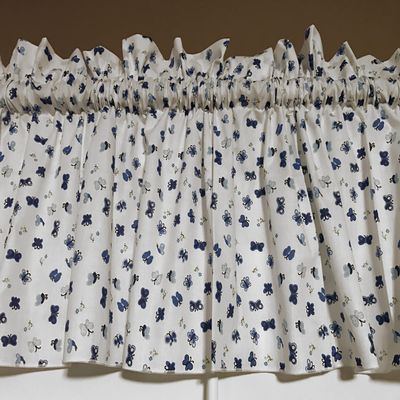 Zen Creative Designs Cotton Floral Butterfly Window Valance Home Dcor Bedroom Nursery Kitchen Wedding Window (58" Wide x 24" Long, Blue)