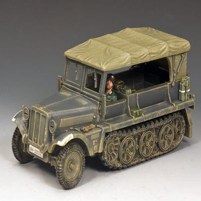 King & Country Toy Soldiers WW2 German Army WS229 Sd. Kfz.10 Ausf. B Demag Half Track 1:30 Scale Mixed Media