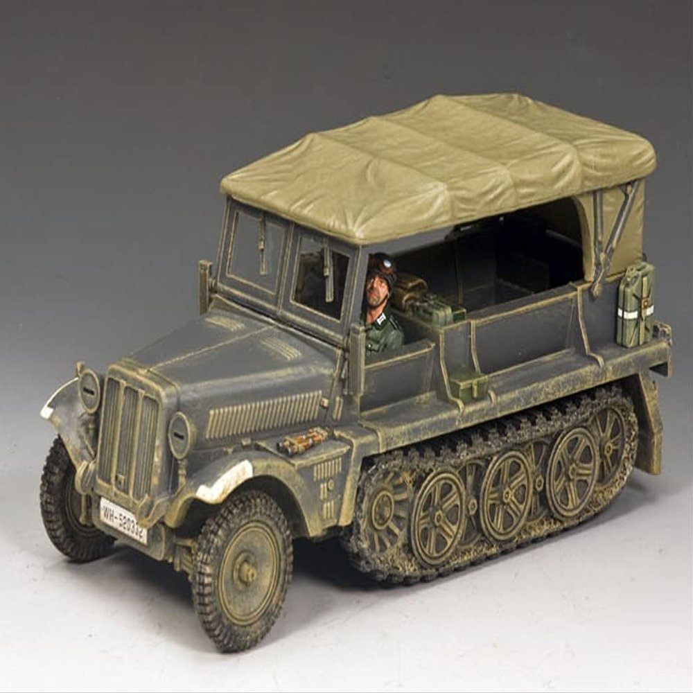 King & Country Toy Soldiers WW2 German Army WS229 Sd. Kfz.10 Ausf. B Demag Half Track 1:30 Scale Mixed Media