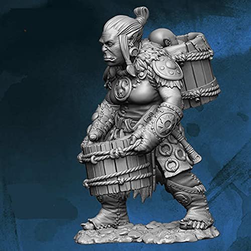Orc Woman with Food Bucket Figure Kit 28mm Heroic Scale Miniature Unpainted First Legion