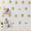 44pcs Eye Pattern Sticker for Girl's Bedroom Eyelash Decals Modern Wall Sicker Baby Girl Removable Wall Decor SK018 (Gold) view 1