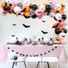 100Pcs Halloween Balloon Arch Garland Kit,Pink Black Orange Halloween Balloons Arch with BOO Foil Balloons,Skull Balloons,Bats Wall Stickers for Halloween Theme Party,Halloween Day Party Decorations view 2