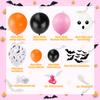 100Pcs Halloween Balloon Arch Garland Kit,Pink Black Orange Halloween Balloons Arch with BOO Foil Balloons,Skull Balloons,Bats Wall Stickers for Halloween Theme Party,Halloween Day Party Decorations view 3