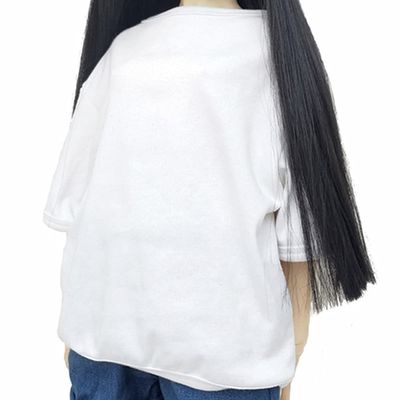 XiDonDon 30CM/45CM/60CM Doll Clothes 1/3 1/4 1/6 Doll Accessories BJD SD DIY Fashion Doll Short Sleeve Male T-Shirt Toy (1/6,White)