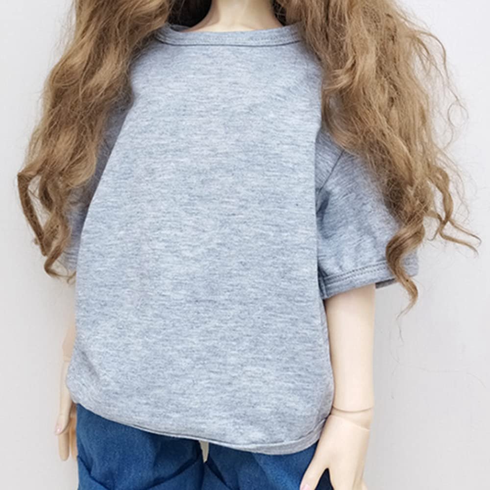 XiDonDon 30CM/45CM/60CM Doll Clothes 1/3 1/4 1/6 Doll Accessories BJD SD DIY Fashion Doll Short Sleeve Male T-Shirt Toy (1/4,Gray)