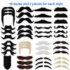 Jutoe 48pcs Fake Mustaches, Self Adhesive Novelty Mustache Set Fiesta Party Supplies for St. Patrick's Day Masquerade Party Costume and Halloween Festival Party (16Style) view 4