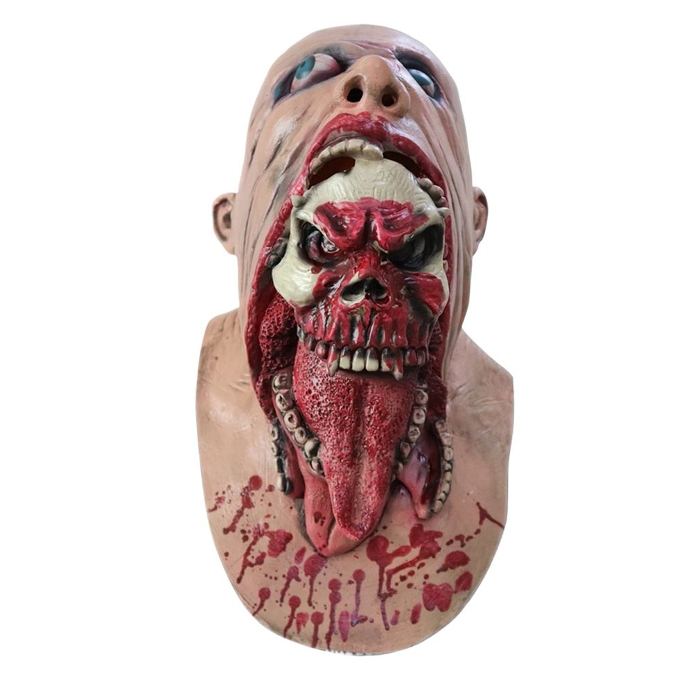 Pacoco Atongqu Halloween Scary Alien Old Man Headgear Ghost Detective Devil Skull Mask Creepy Halloween Mask,Gothic Scary Mask, Multicolor