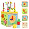 TOY Life Wooden Baby Activity Cube for Toddlers 1-3 Learning Toys for 1 Year Old with Busy Cube Bead Maze for Toddlers 1-3 Educational Toys for 1+ Year Old 9 10 Month Baby Toy Gifts view 1